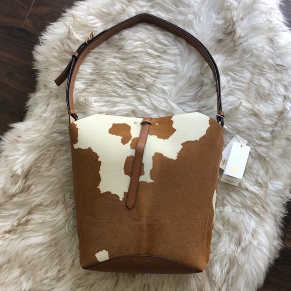 Tory Burch Handbags - Tory Burch Rowan Calf Hair Bucket Bag EUC